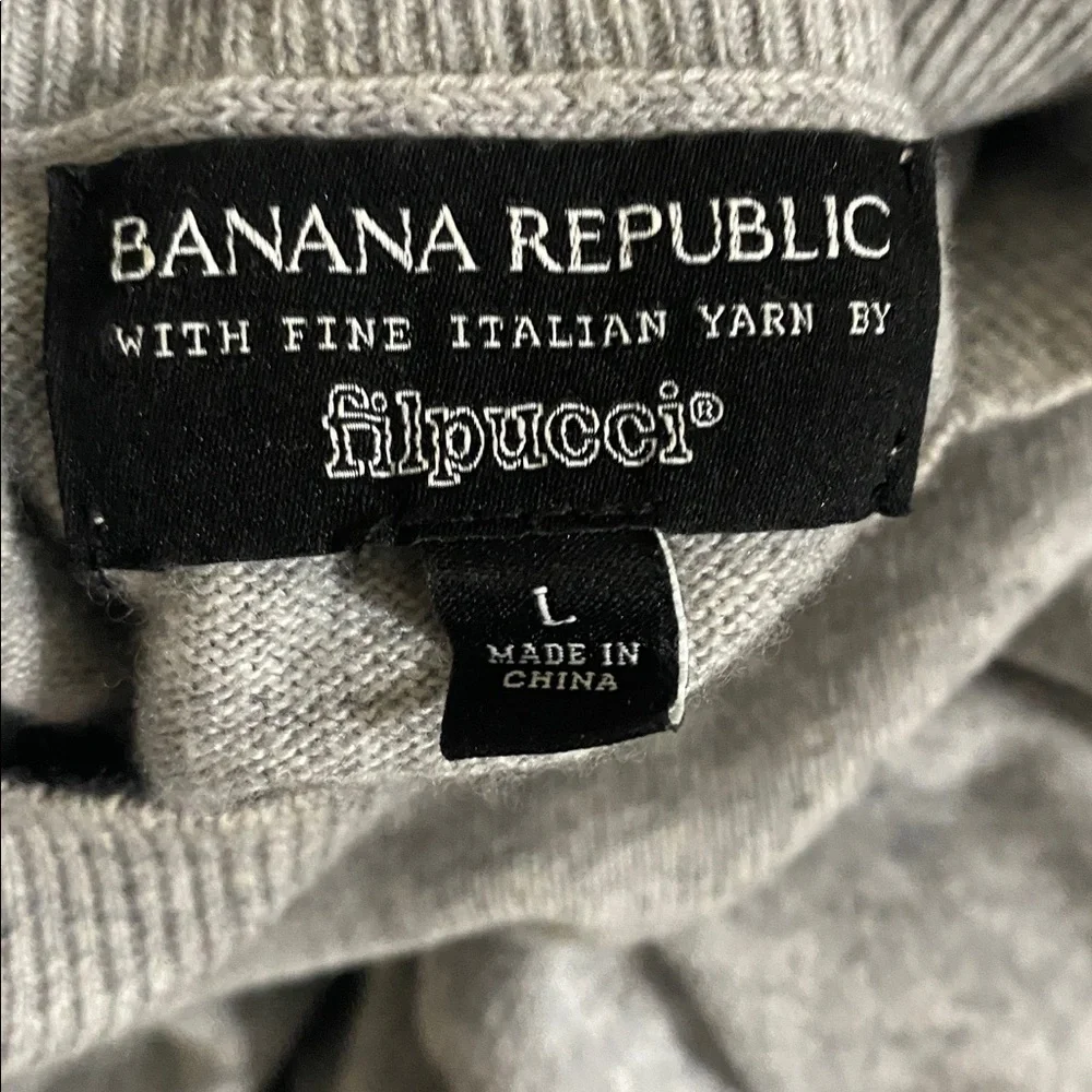 Banana Republic Men's Gray Sweater pullover L fine Italian yarn filpucci casual